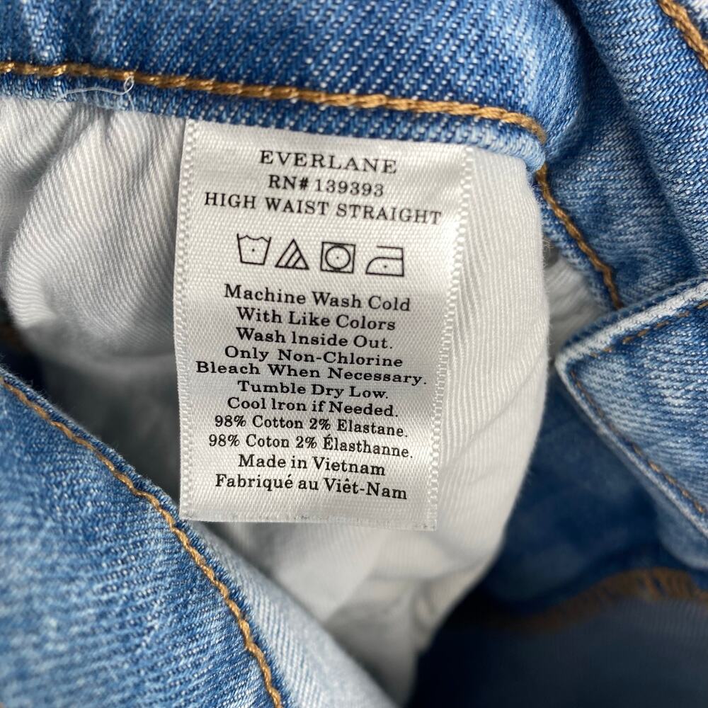 Everlane Jeans Women’s 26’ High Waist Straight Light Denim Wash - Picture 4 of 8